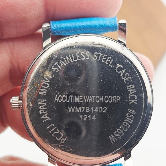 Accutime Women's Anchor Dial Watch Blue Nautical Coastal Fisherman Sailor Beachy - Picture 6 of 7